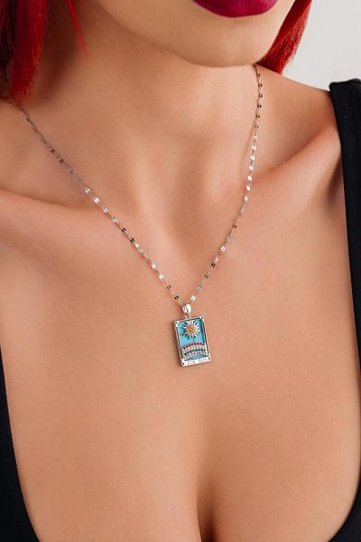 Çlk Accessories Steel Sun Tarot Scrunch Chain Necklace