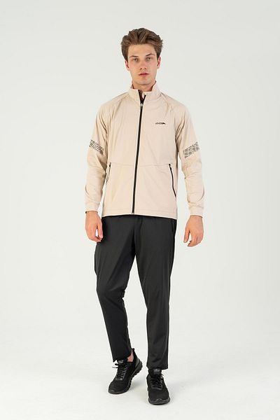 MARATON Comfort Men's Stand Collar Straight Leg Raglan Sleeve Stone Color Tracksuit Set 22718