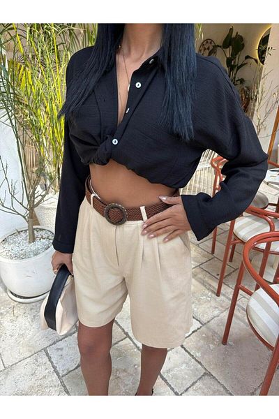 La Lilyum Grace in Every Detail Women S High Waist Belted Shorts – Summer Comfortable and Stylish Design