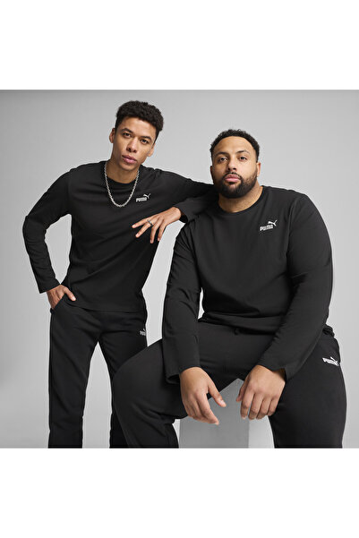 Puma Pánská trička s logem Essentials č. 1 s dlouhým rukávem