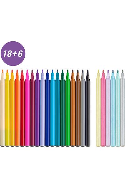 Faber Castell Markere 18+6 Culori Unicorni Faber-Castell