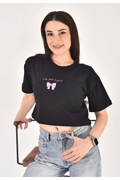 Bliss Dale تي شيرت قصير مطبوع عليه أنا مجرد فتاة