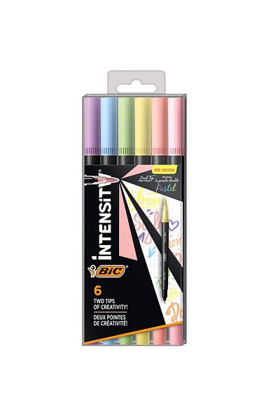 Bic Markere 6 Culori 2 Sfaturi Intensitate Pastel Bic