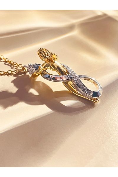 WisstoriaCollections Hug Double Infinity Zircon Stone Decorated Steel Dear-Love Necklace