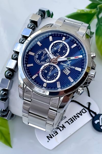 Daniel Klein Original Men's Steel Wristwatch and Bracelet Gift