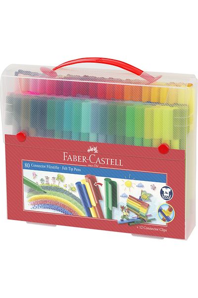 Faber Castell Markere 80 Culori Conector Cutie Cadou Faber-Castell