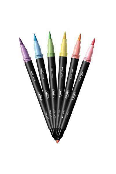 Bic Markere 6 Culori 2 Sfaturi Intensitate Pastel Bic
