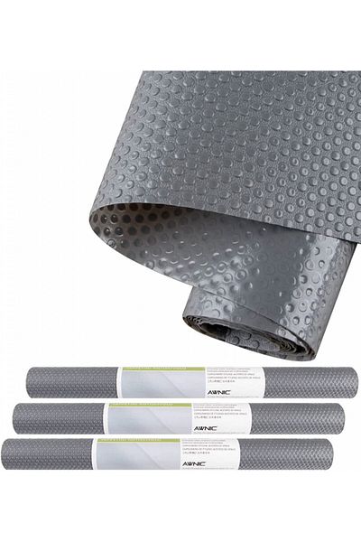 AWNIC Set of 3 Awnic drawer mats, plastic, dark grey, 45 x 150 cm