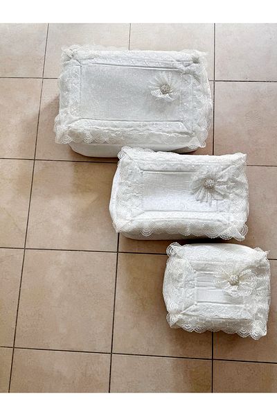 CONSTRAİN Ειδική Σειρά Προίκα - Velvet Lament Cream Bundle Νυφική ​​τσάντα αρραβώνων