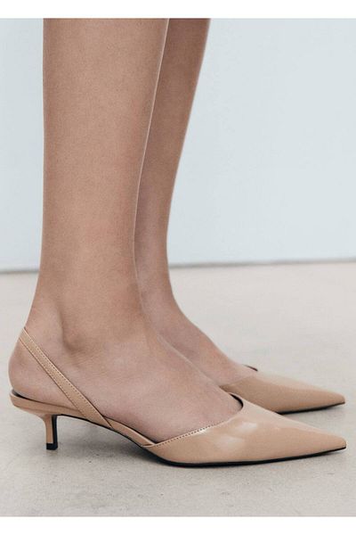 MANGO Woman Buty typu slingback na obcasie typu kociak