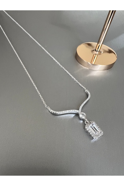 Zeta Jewel Baget Gümüş Gerdanlık, Gümüş Kolye