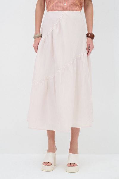 adL Gather Detailed Linen Skirt