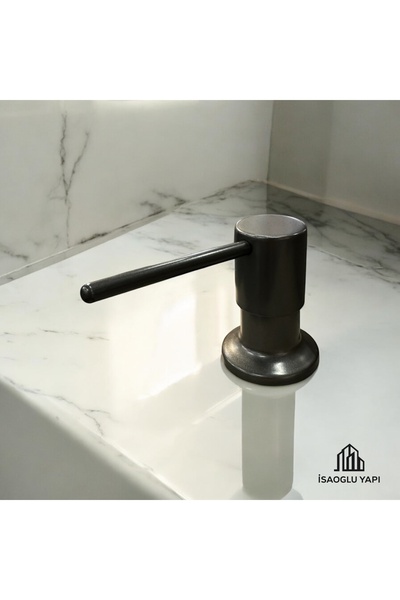 İSAOĞLU YAPI Dozator de săpun lichid antracit Dozator de săpun de bucătărie încorporat gri antracit