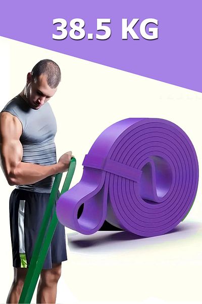 Jet Latex 38 kg Power Band Powerband Muscle Builder Power Resistance Rubber Cross Training Fitness Band Purple