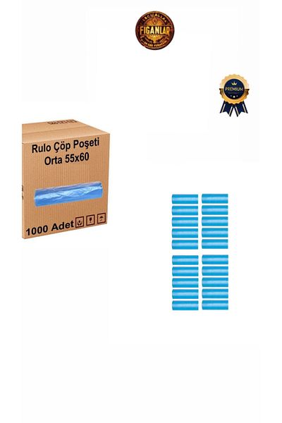 figanlar ambalaj Standard Medium Blue Garbage Bags 55X60 20 X50 Rolls 1.000 Pieces
