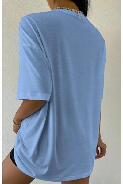 WEARTEX Women's over Think Printed Crew Neck Oversize Basic T-Shirt