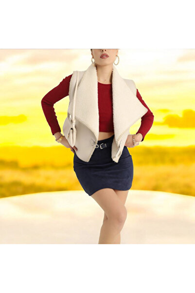 Lovely butik Women's Embroidered Detail Plush Vest