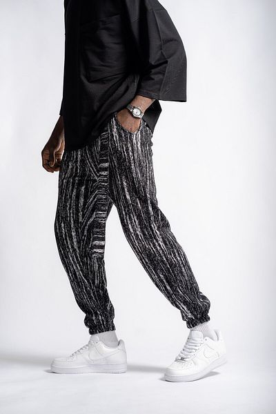 Superbluemexico Unisex Ethnic Pattern Belted Jogger Trend Pants