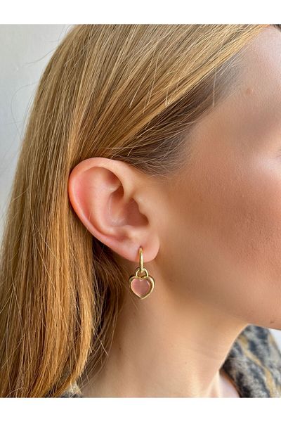 Bijou Luz Heart Colorful Stone Retro Earrings