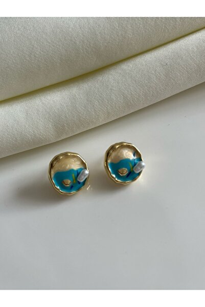 Nilsu Jewellery Accessory Vintage Deniz Detaylı İncili Kadın Küpe