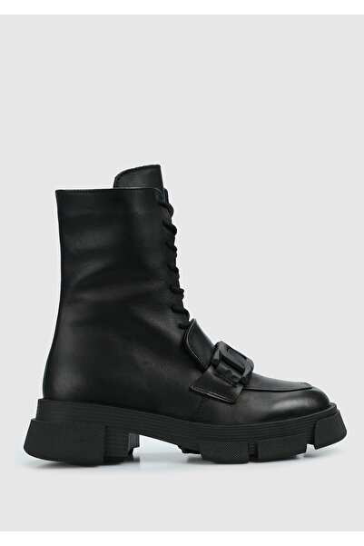 Provoq Чорні шкіряні жіночі чоботи