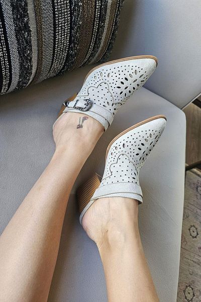 Topukla Footwear 019 502 Women's 6 cm Thick Heeled Summer Sabo Slippers