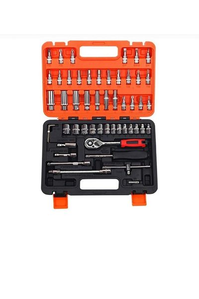 EvimShopping Boxed 53 Piece Socket Set Vehicle Repair Set Ratchet Socket Set Set
