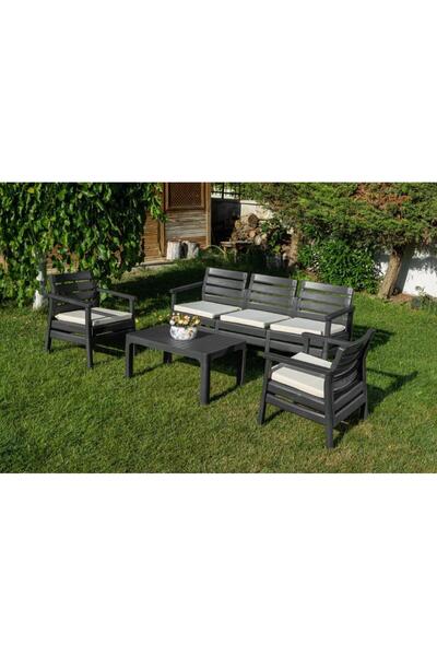 Omnipazar SY-2493 Solemare 3'lü Bahçe Oturma Grubu Koltuk Takımı