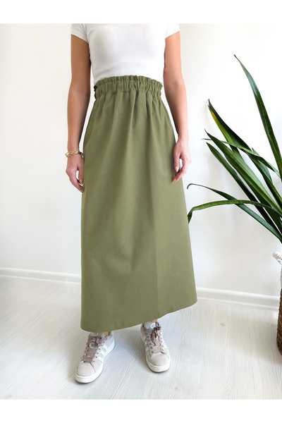 Viva Vogue Gabardin Beli Lastikli Etek