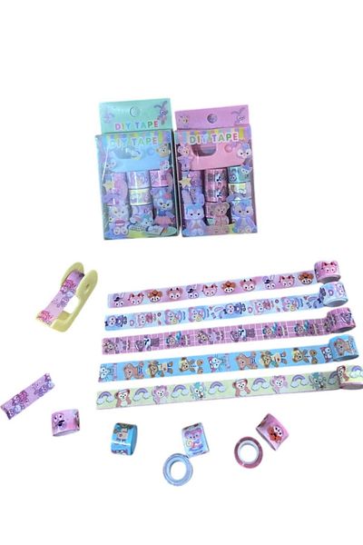 ÖZ OFİS Cute Rabbits Tape Set 12 Pcs Tapes and Tape Maker