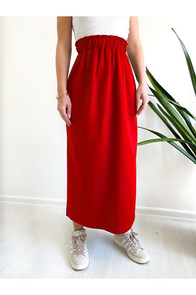Viva Vogue Gabardine Elastic Waist Skirt