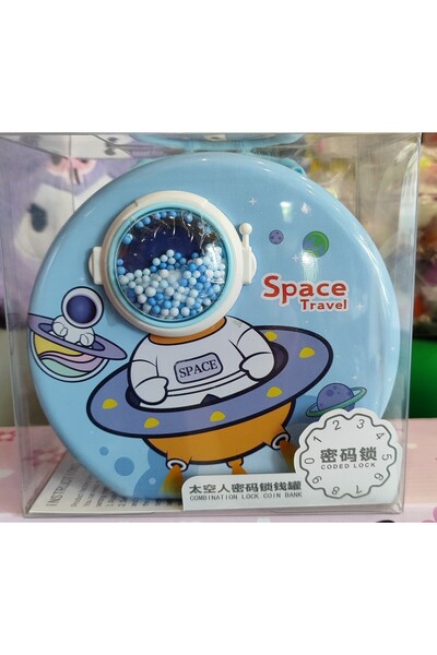 ada çanta kırtasiye Astronot figürlü metal kumbara şifreli AD10259