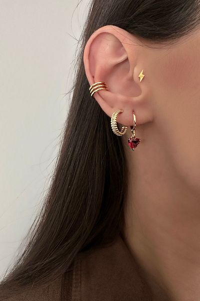 Okko Store Pink Heart 3-Piece Earrings