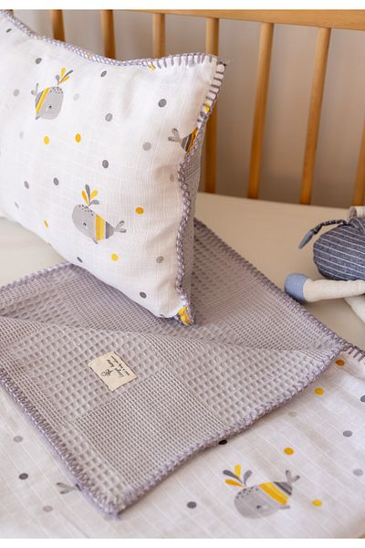 lizayn home Waffle Müzlemin Pike Cover 100X100 and Pillow Case 35X45 100% Cotton, Eco-Teks Certified