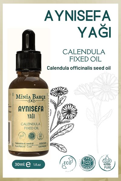 Minia Bahçe Bitki ve Sanat Atölyesi Calendula Oil – 100% Pure and Natural |   30ml