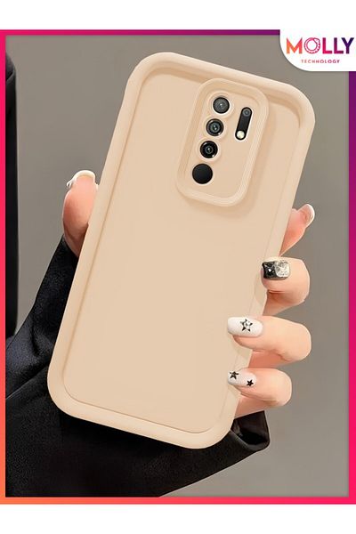 Molly حافظة سيليكون سميكة ذات حواف بيج اللون البيج لـ Xiaomi Redmi NOTE 8 PRO