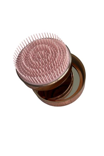 LAND OF MYTH Lom1281 Bag Type - Mirror Cover Hair Opening Comb Brush – Bronze Gold