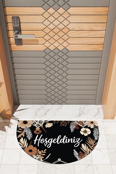 Dormot Home Modern Digital Doormat Floral Welcome Door Mat