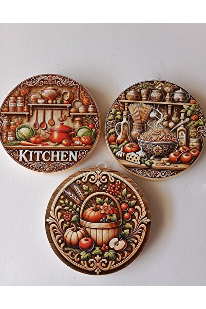 ZeyMin Art Mutfak Temalı 3 lü Duvar Süsü