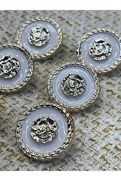 ODDA TASARIM ATÖLYESİ Well-Liked White Epoxy Coating 21 mm 6 Pcs 6 Coin Process Chocolate Button