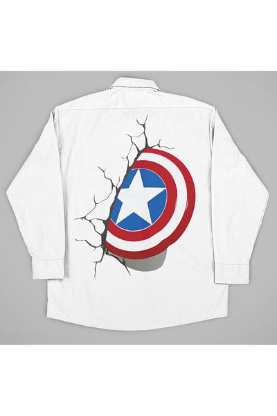 SEVBANO Marvel Captain America Shield Printed Unisex Avengers Shirt