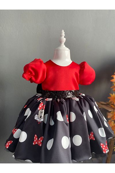 İlknur Karaca Design Rochie pentru fetiță pentru ziua specială pentru ziua de naștere cu tematică Little Mousee