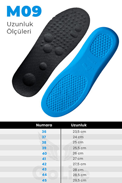 GoLite Iş Ayakkabısı Rahat Bot Tabanlığı, Memory Foam Hafızalı Ayakkabı Iç Tabanlık, Asker Tabanı - M09