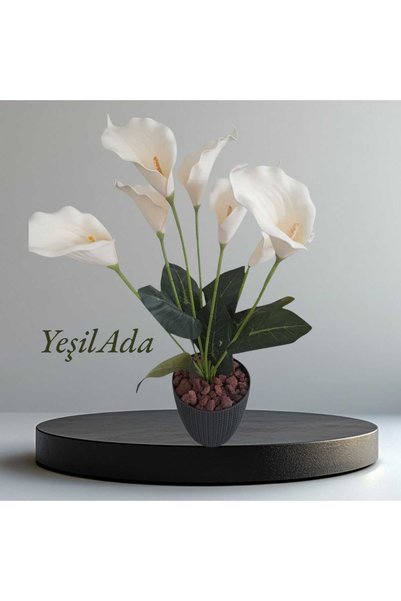 YEŞİLADA Yapay Gala Çiçeği Beyaz Zambak  Lilyum Bitkisi 50 Cm
