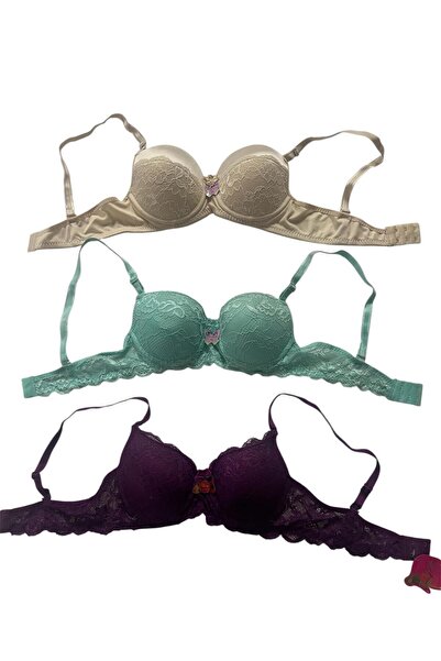 irem içgiyim حمالة صدر غير مبطنة من الدانتيل مكونة من 3 قطع