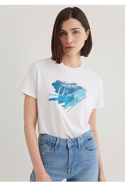 Mavi Regular Fit Women's T-Shirt with Logo Print