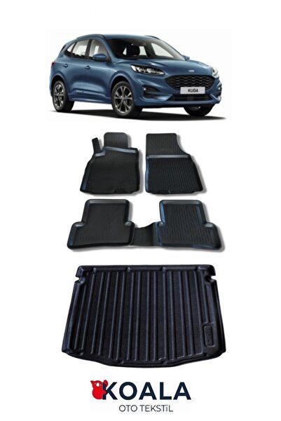 KoalaOtoTekstil Ford Kuga 2020-2025 Uyumlu 3d Paspas Bagaj Havuzu Seti