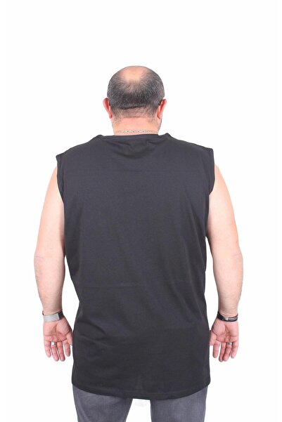 MocGrande Αμάνικο μπλουζάκι με στάμπα μεγάλου μεγέθους Beach Paradise 25151 ΜΑΥΡΟ