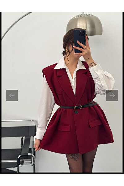 Bak'ap Müslin Kumaş Beli Lastikli Balon Kol V Yaka Uzun Elbise