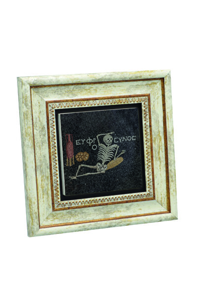 Souvenest Neşeli ol, hayatını yaşa (İskelet Mozaiği- Hatay) Baskılı Taş Tablo...